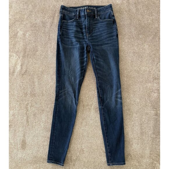 American Eagle Super High Rise Jegging Blue Jeans Size 2 - Picture 1 of 9